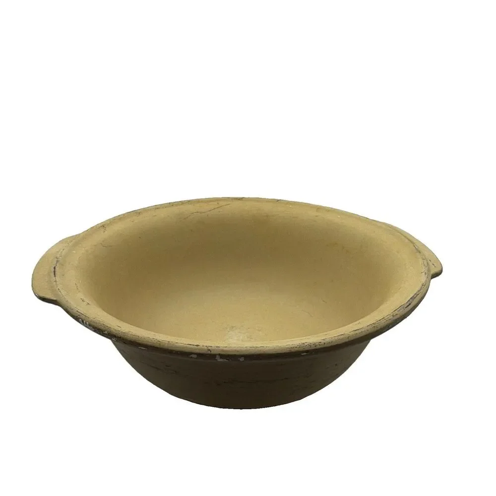 The Pampered Chef Heartland Stoneware 4 Qt Round Beige Ceramic Oven Safe Dish